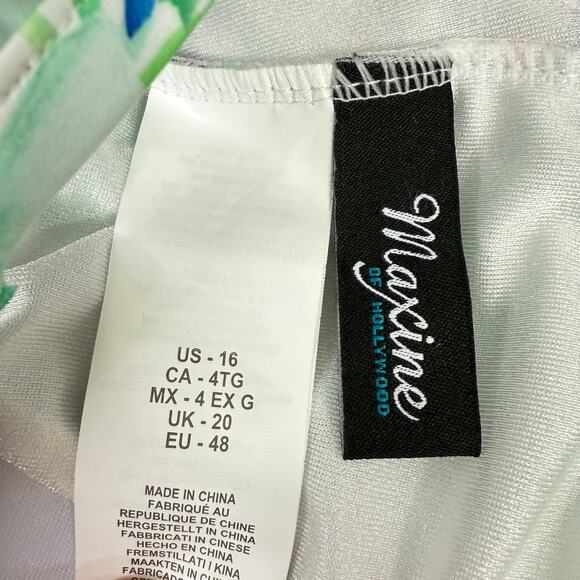 Maxine Of Hollywood Tankini Top Tropical Flutter Hem Swimsuit NEW Size 16 Swim - Picture 4 of 6